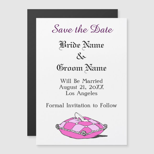 Cinderella Slipper Custom Save the Date Magnet (Vorne/Hinten)