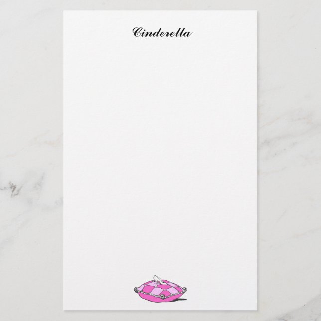 Cinderella Slipper Pink Kissen Custom Stationery Briefpapier (Vorderseite)