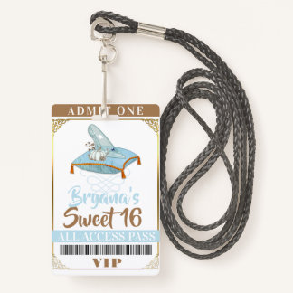 Cinderella Slipper Princess Sweet 16 VIP Pass Ausweis