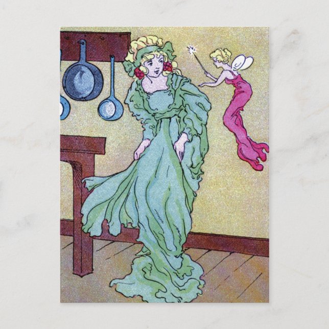 CInderella und ihre Fairie Godmutter Postkarte (Vorderseite)
