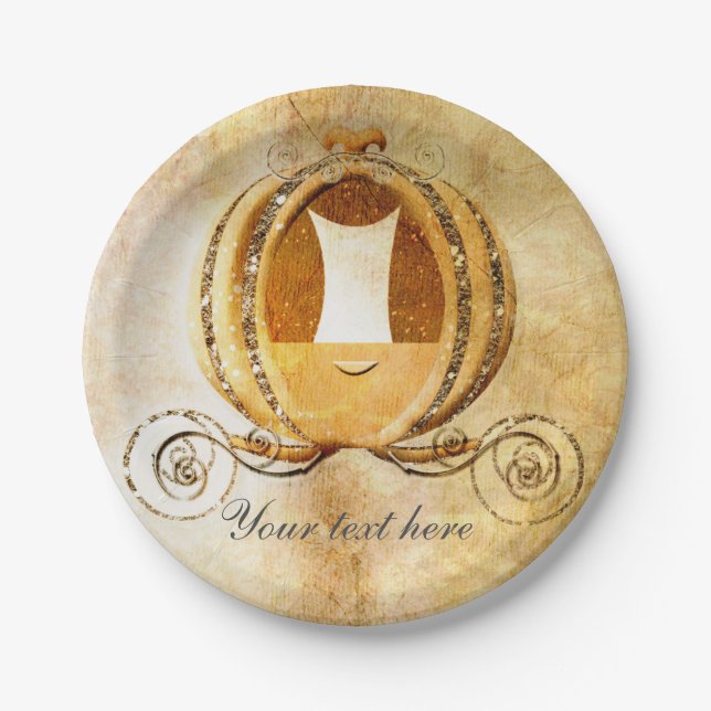 Cinderella Vintag Carriage Geburtstagsparty Teller (Vorderseite)