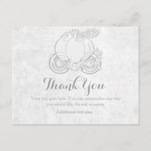 Cinderella White Royal Princess Carriage Card Dankeskarte