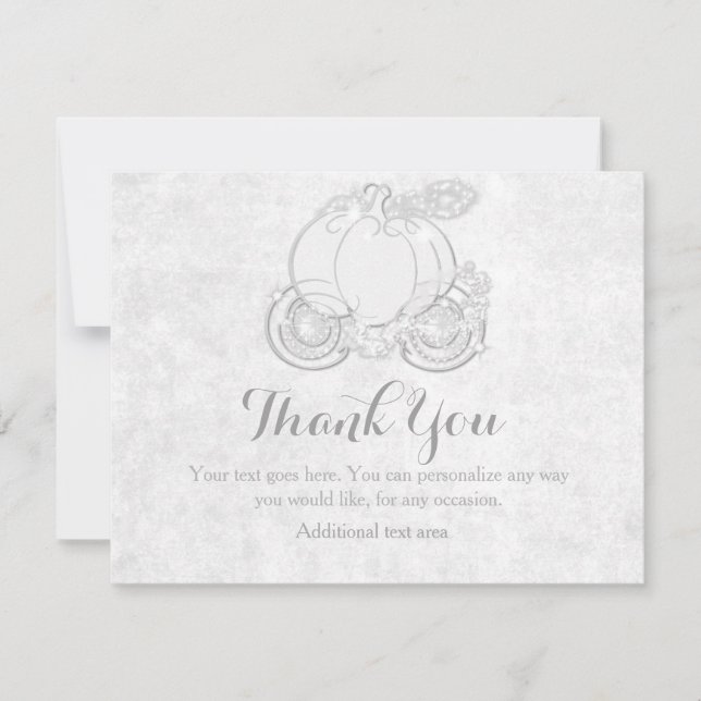 Cinderella White Royal Princess Carriage Card Dankeskarte (Vorderseite)