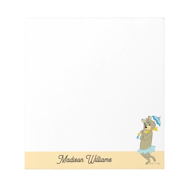 Cindy Bear Holding Parasol Notizblock (Vorderseite)