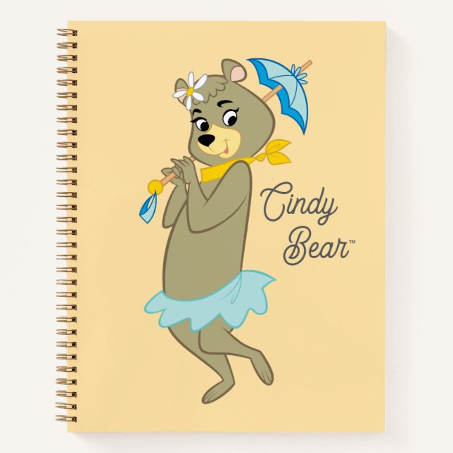 Cindy Bear Holding Parasol Notizbuch (Vorderseite)