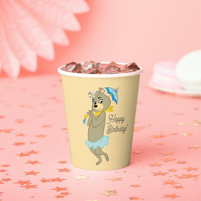 Cindy Bear Holding Parasol Pappbecher (Insitu)