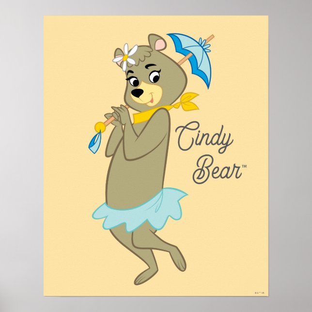 Cindy Bear Holding Parasol Poster (Vorne)