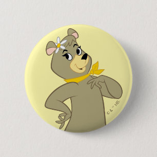 Cindy Bear Playful Pose Button