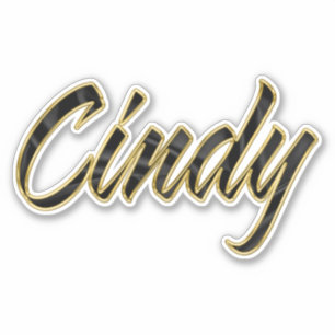 Cindy black gold Lettering Aufkleber Sticker