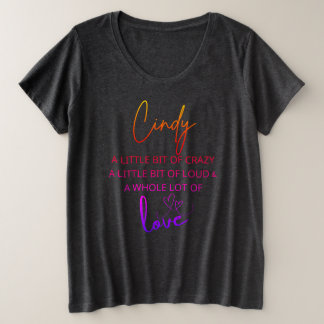 Cindy Colorful Liebe 2 Große Größe T-Shirt