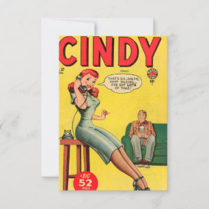"Cindy" Comic Book Note Card Dankeskarte