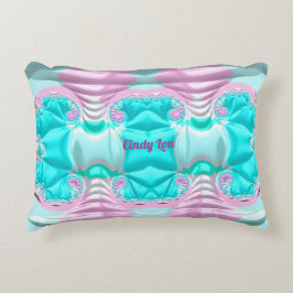 CINDY LOU ~BUCKUP ~ Aqua Pink White Fraktal ~ Dekokissen