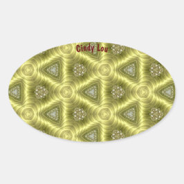 CINDY LOU ~ GOLD BARS Kaleidoskop ~ Oval Sticker