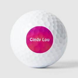 CINDY LOU ~ Pink gemustert Golf Ball - einzigartig