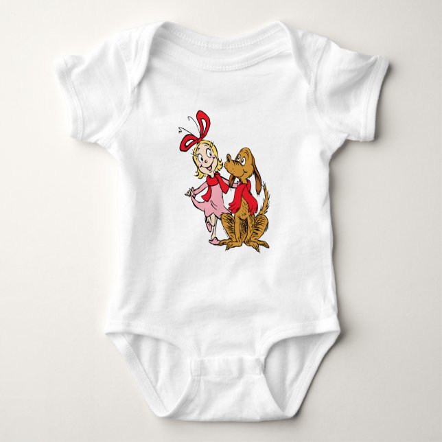 Cindy Lou Wer und Max der Hund Baby Strampler (Vorderseite)