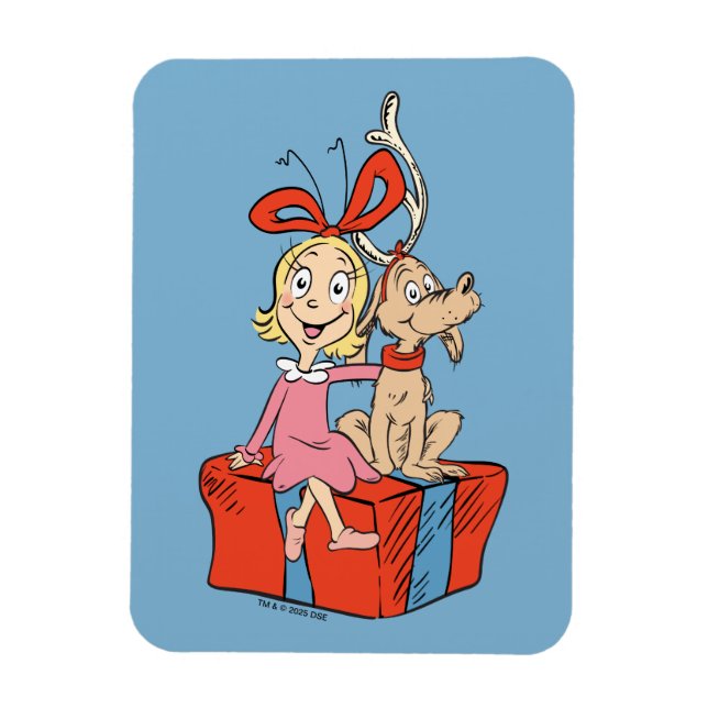 Cindy Lou Who and Max on a Present Magnet (Vertikal)