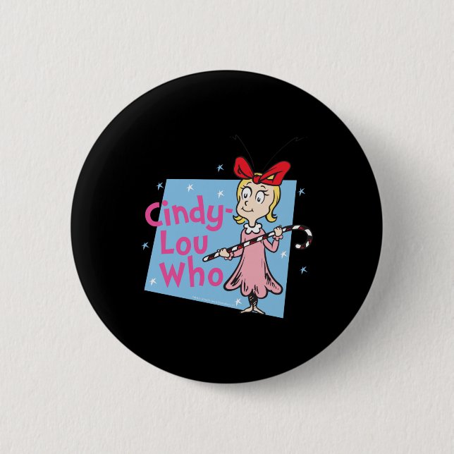 Cindy Lou Who Candy Cane T Shirt  Button (Vorderseite)