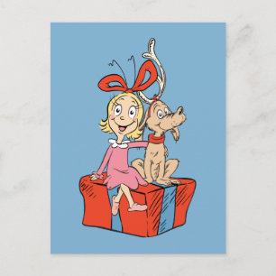 Cindy Lou Who & Max Weihnachtsgeschenk Postkarte