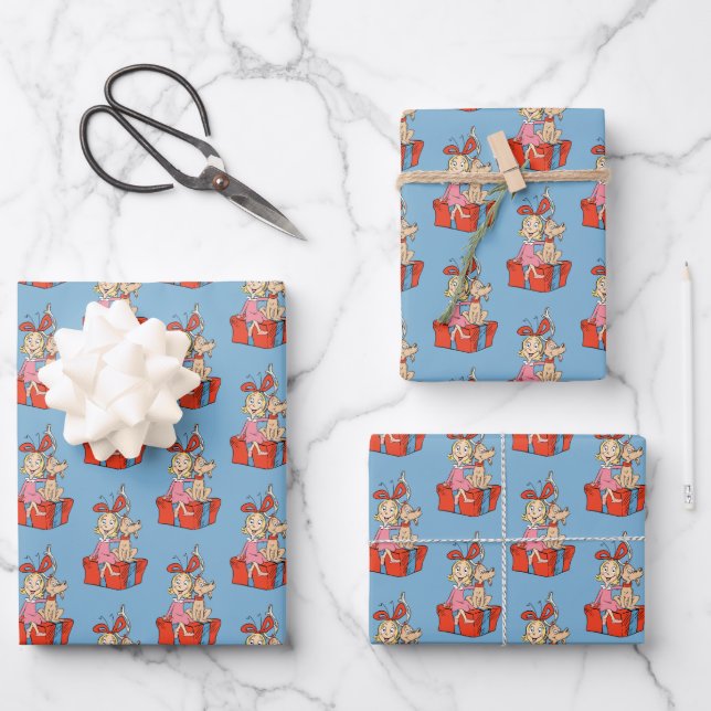 Cindy Lou Who und Max auf einem Geschenk Geschenkpapier Set (Vorderseite)