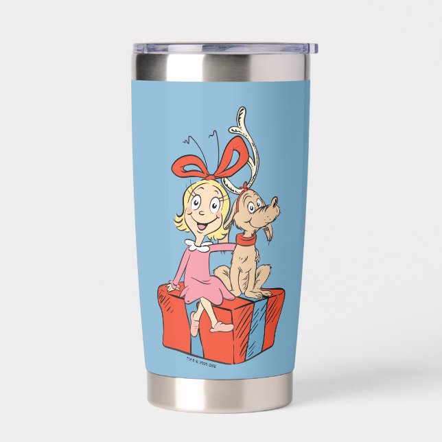Cindy Lou Who und Max auf einem Geschenk Thermobecher (Links)
