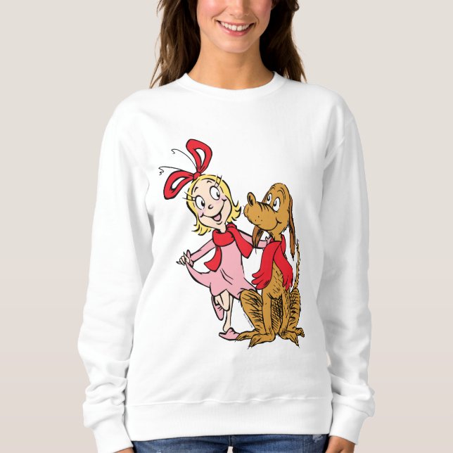 Cindy Lou Who und Max der Hund Sweatshirt (Vorderseite)