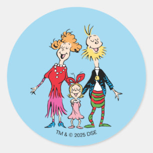 Cindy Lou Whos Familienporträt Runder Aufkleber