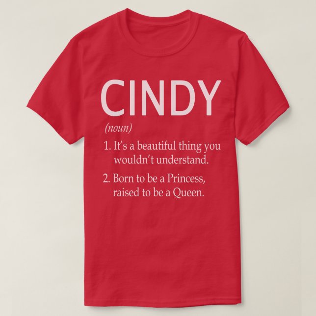 Cindy Name Gift T-Shirt (Design vorne)