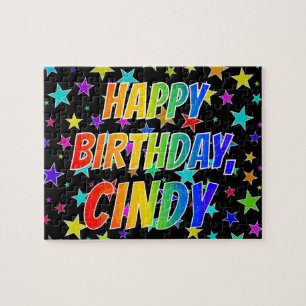 "CINDY" Vorname, Spaß "GLÜCKLICHER GEBURTSTAG" Puzzle