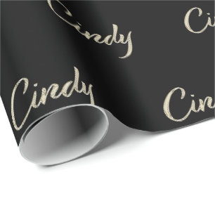 Cindy white gold Handwriting Geschenkpapier