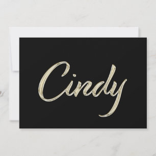 Cindy white gold Handwriting Karte