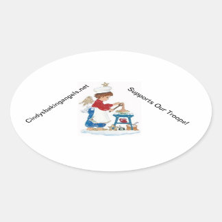 Cindy's Baking Angels Stickers! Ovaler Aufkleber