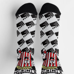 *[CINEMA]* Logo Muster Lite Grau Socken