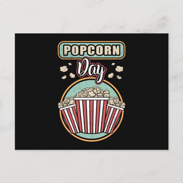 Cinema Popcorn Day Movie Snack Pop Filmgeschenk Id Postkarte (Vorderseite)