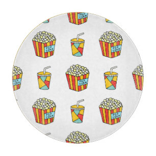 Cinema Snacks: Vintages Doodle-Muster Schneidebrett