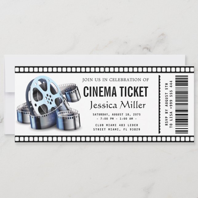 cinema ticket Invitation Einladung (Vorderseite)