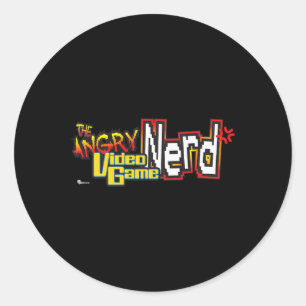 Cinemacre Angry Video Game Nerd Logo Premium Runder Aufkleber
