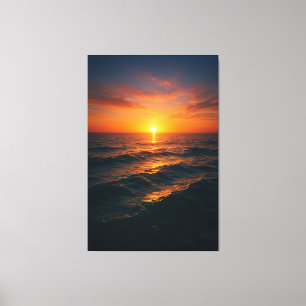 Cinematic Ocean Sunset - Realistische Kunst Leinwanddruck