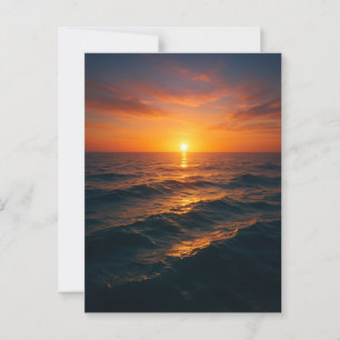 Cinematic Ocean Sunset - Realistische Kunst Postkarte