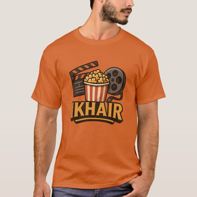 Cinematic Popcorn Film Fan Girl T-Shirt (Vorderseite)