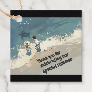 Cinematic Summer Ocean Beach Kids Art Custom Gift Geschenkanhänger