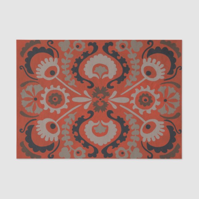 Cinnabar Suzani I Seidenpapier (Vorderseite)