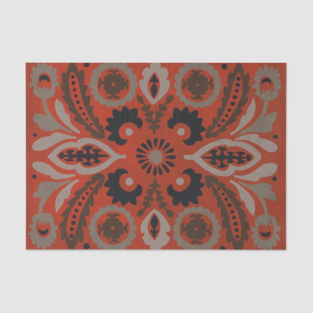 Cinnabar Suzani II Seidenpapier (Vorderseite)