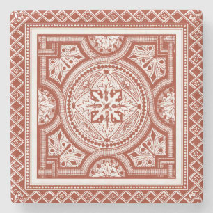 Cinnabar Woodblock IV Steinuntersetzer