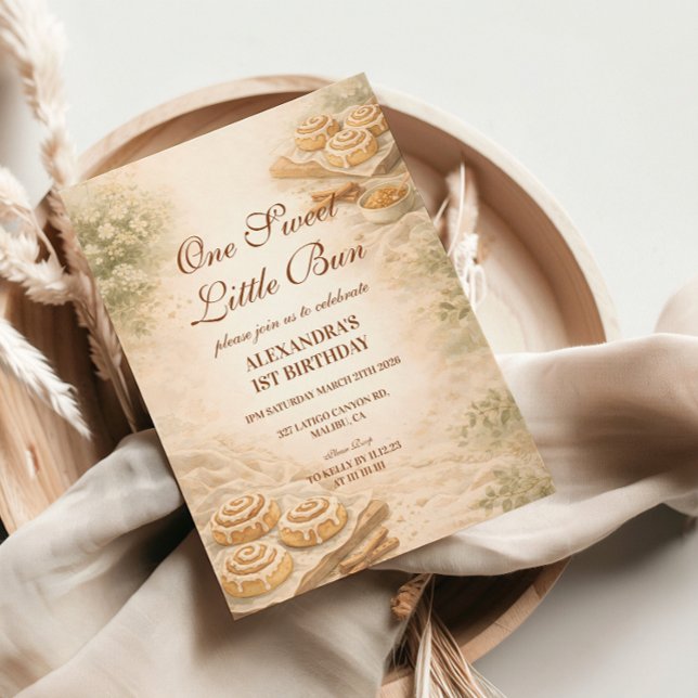 Cinnamon Bakery Little Bun 1. Geburtstag Einladung (Von Creator hochgeladen)