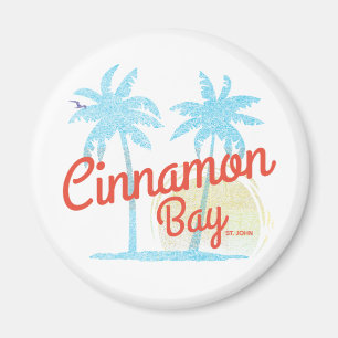 Cinnamon Bay USVI Vintag Beach Magnet