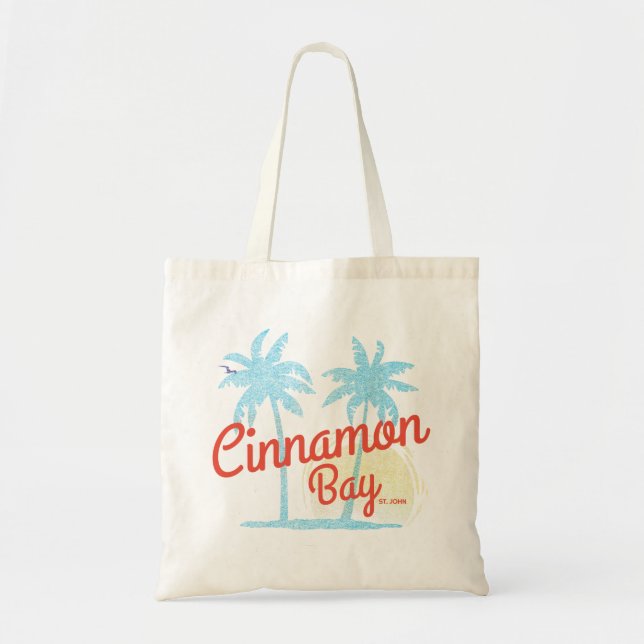 Cinnamon Bay USVI Vintag Beach Tragetasche (Vorne)