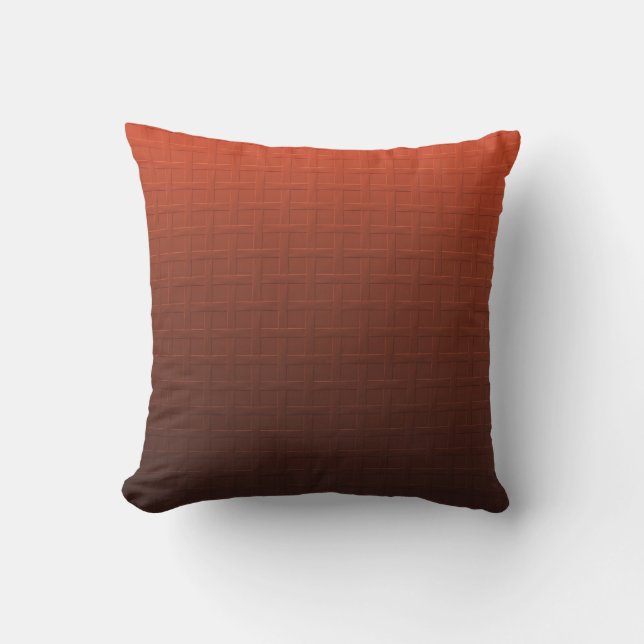 Cinnamon Brown Orange Gradient Basket Weave Design Kissen (Vorderseite)