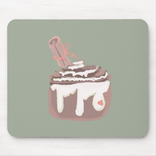 Cinnamon Bun Dessert Hand Drawn Art Mousepad (Vorne)