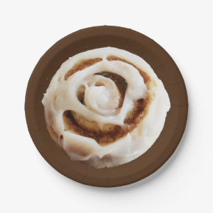 Cinnamon Bun mit Icing Pappteller
