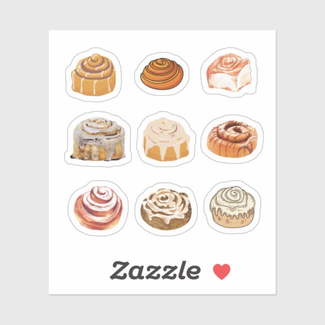 Cinnamon Bun Stickers Aufkleber (Blatt)